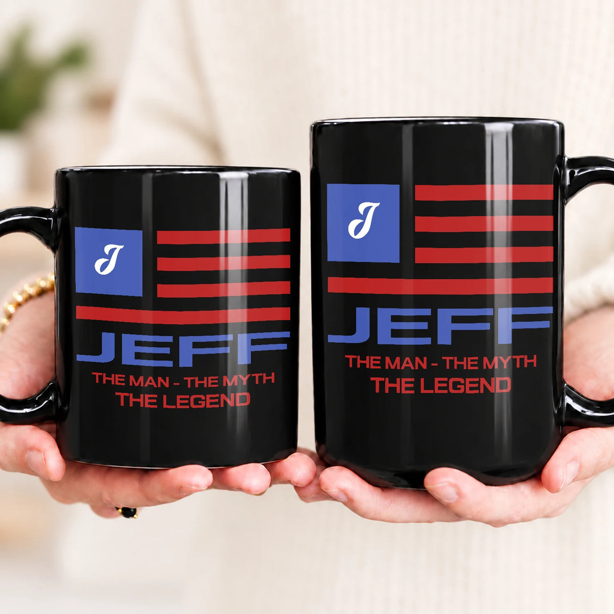 The Man The Myth The Legend American Flag Mug JEFF 13K1 MG18
