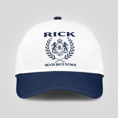 Never Back Down Blue And White Cap RICK 13K1 C59PF