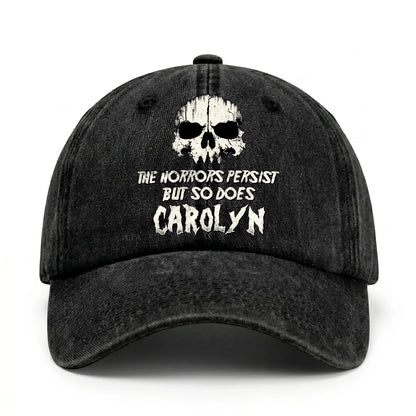 The Horrors Persist But So Does Your Name Cool Skull Washed Cap CAROLYN 13K1 C134PF