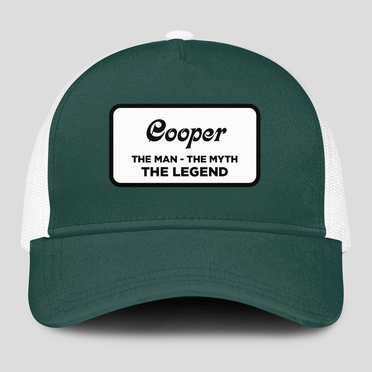 The Man The Myth The Legend Green And White Mesh Cap COOPER 13K1 C198PF