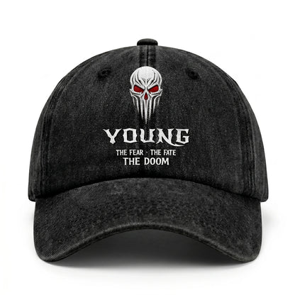 Your Name The Fear The Fate The Doom Skull Washed Cap YOUNG 13K1 C98PF