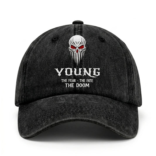 Your Name The Fear The Fate The Doom Skull Washed Cap YOUNG 13K1 C98PF
