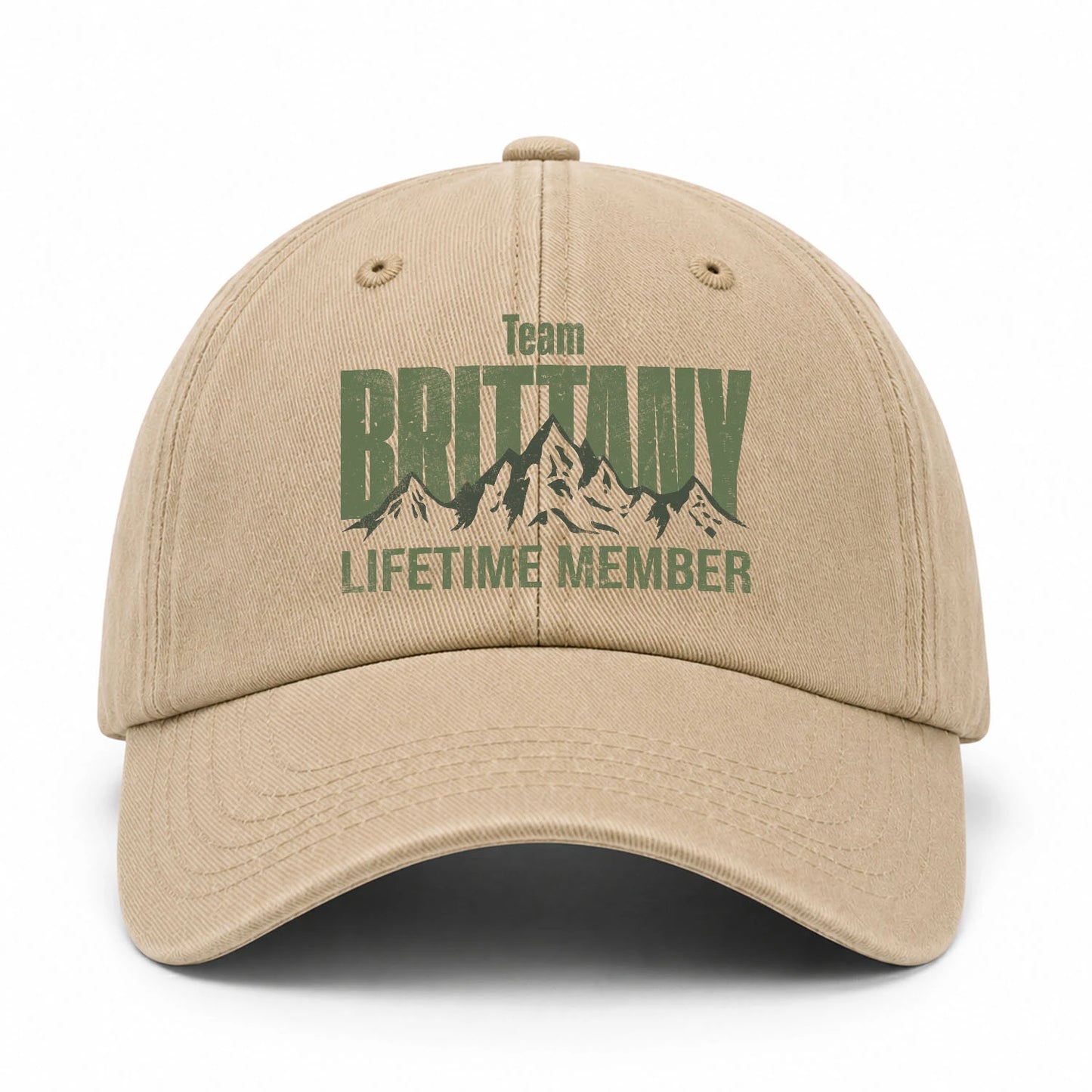 Team Your Name Lifetime Member Mountain Cap BRITTANY 13K1 C58PF
