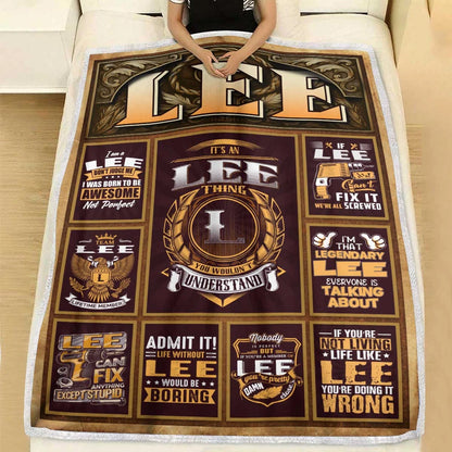 LEE Personalized Blanket | Custom Name Cozy Throw Gift 13K1-BK4