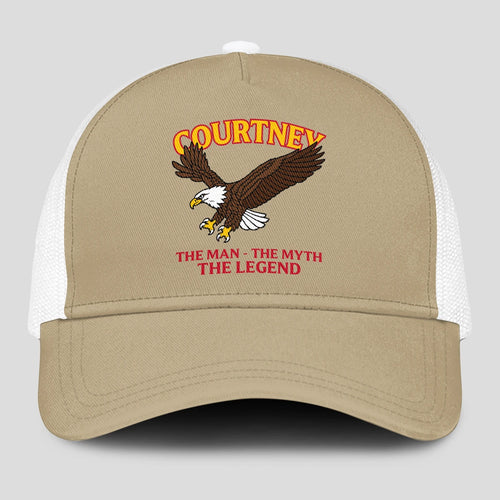 The Man The Myth The Legend Eagle Khaki Mesh Cap COURTNEY 13K1 C210PF
