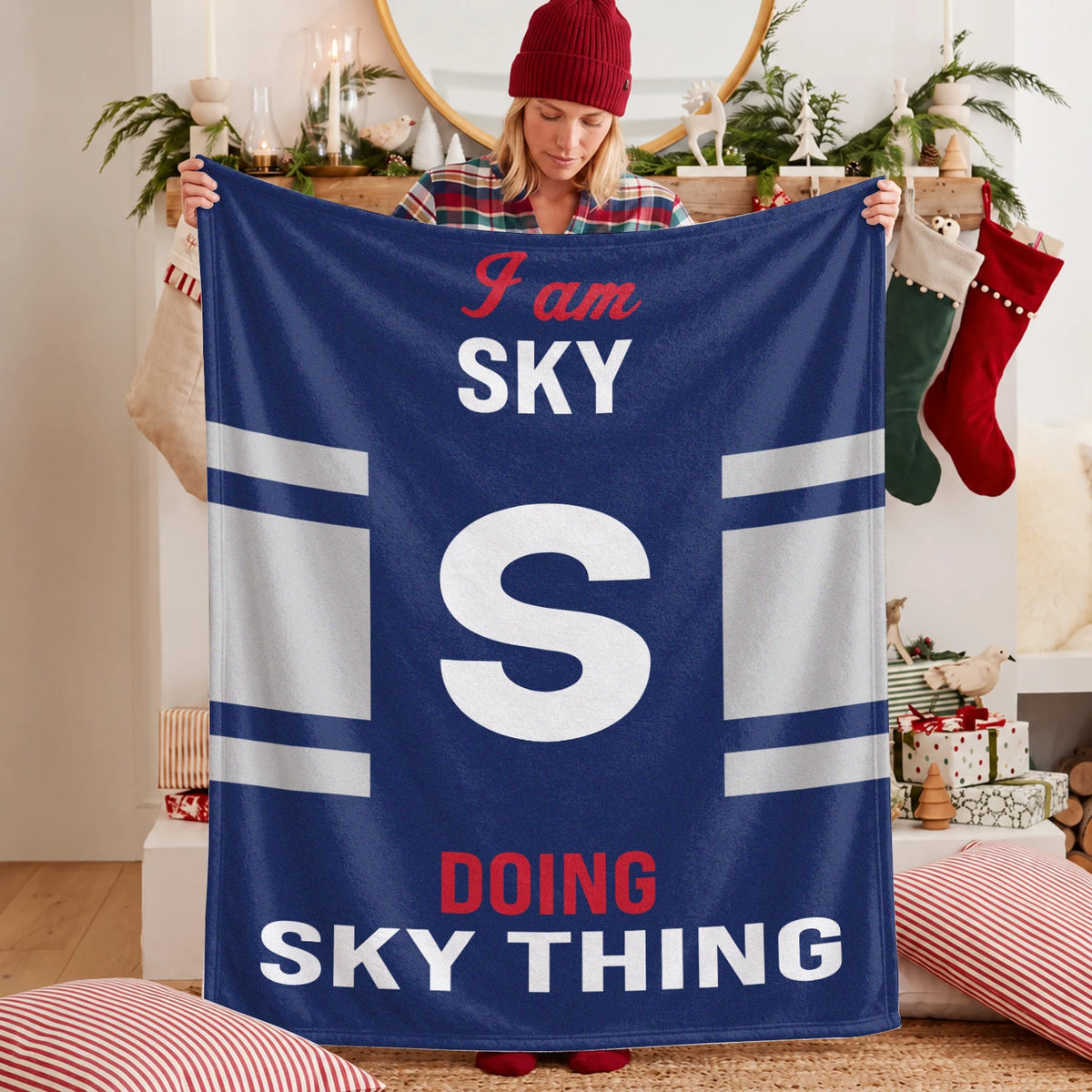 I'm Name Doing Name Things Navy Fleece Blanket SKY 13K1 BK51