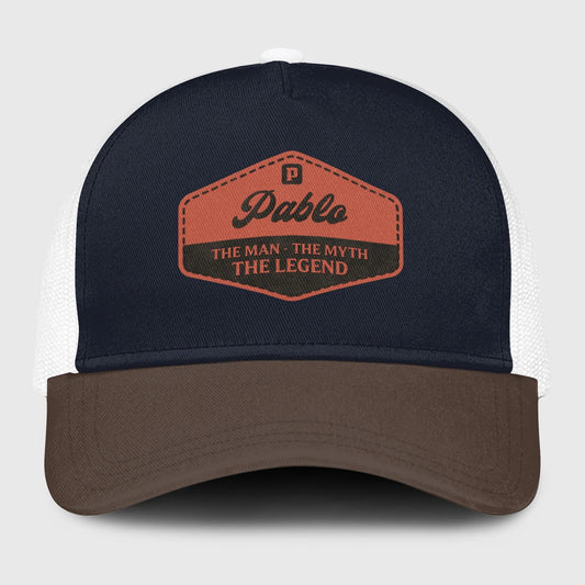 The Man The Myth The Legend Navy And Brown Mesh Cap PABLO 13K1 C188PF