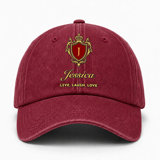 Live Laugh Love Luxury Burgundy Washed Cap JESSICA 13K1 C119PF