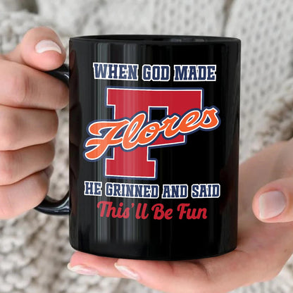 When God Made Your Name Personalized Baseball Mug FLORES 13K1 MG07