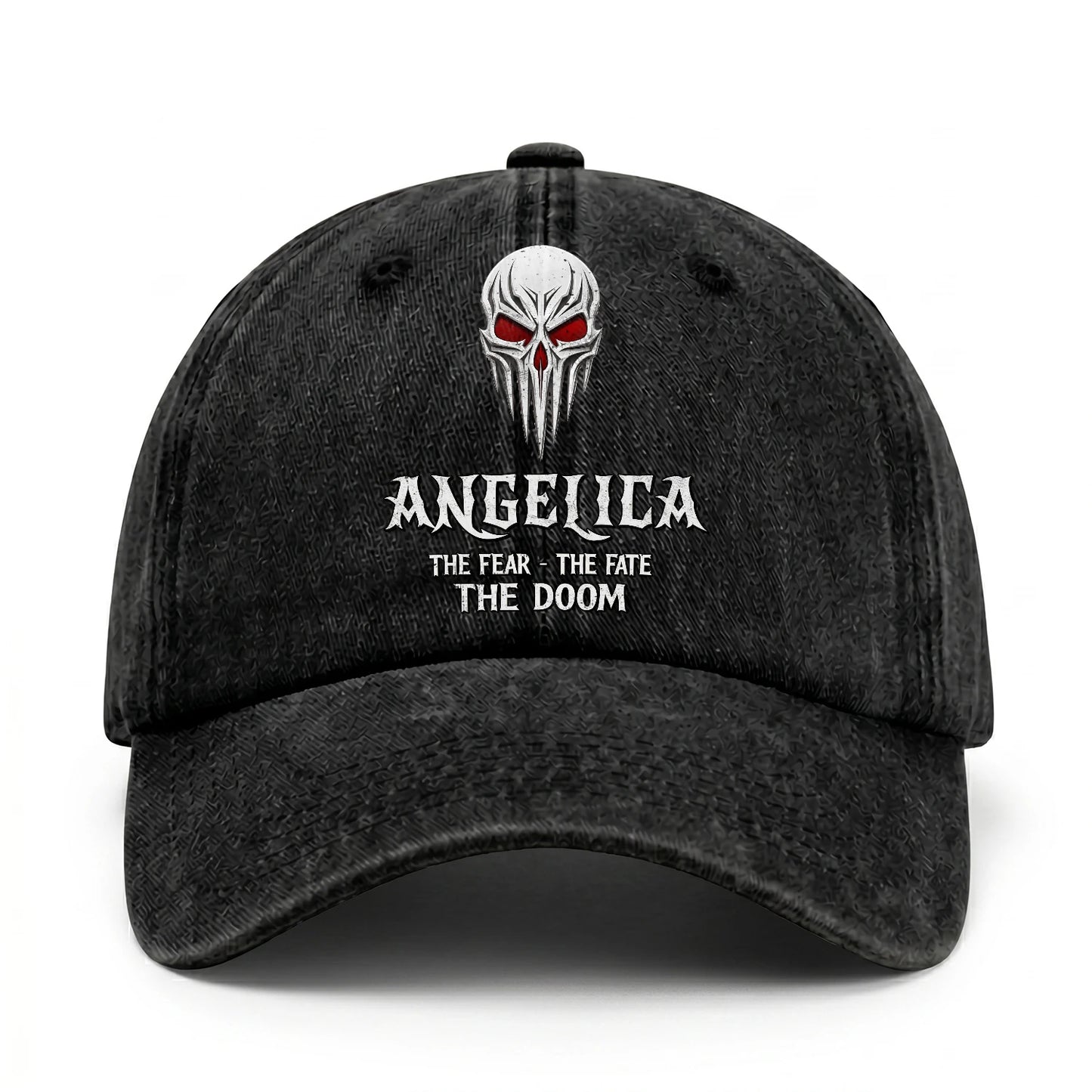 Your Name The Fear The Fate The Doom Skull Washed Cap ANGELICA 13K1 C98PF