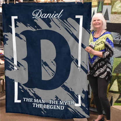 The Man The Myth The Legend Navy Baseball Fleece Blanket DANIEL 13K1 BK17