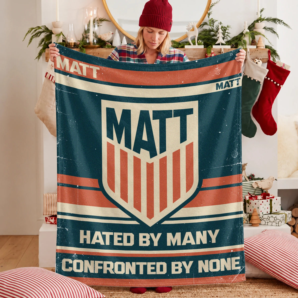 Hated By Many Confronted By None Retro Fleece Blanket MATT 13K1 BK58