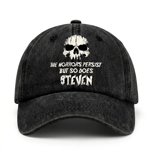 The Horrors Persist But So Does Your Name Cool Skull Washed Cap STEVEN 13K1 C134PF