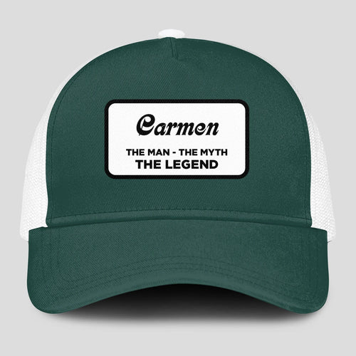 The Man The Myth The Legend Green And White Mesh Cap CARMEN 13K1 C198PF