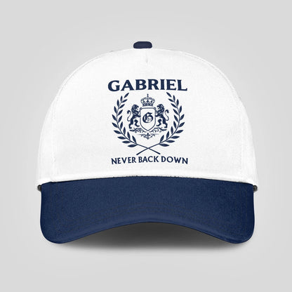 Never Back Down Blue And White Cap GABRIEL 13K1 C59PF