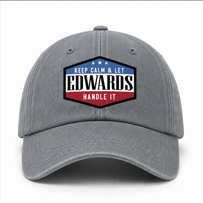 Keep Calm & Let Your Name Handle It Washed Cap EDWARDS 13K1 C87PF