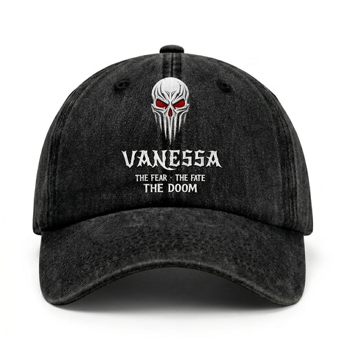 Your Name The Fear The Fate The Doom Skull Washed Cap VANESSA 13K1 C98PF