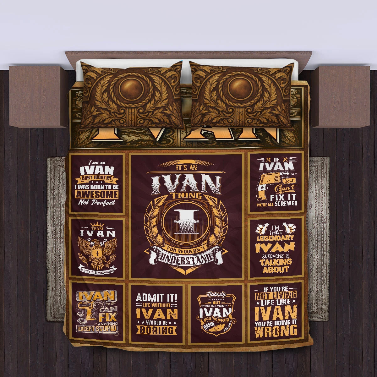 IVAN Limited Edition Personalized Bedding Set 13K1-BS3