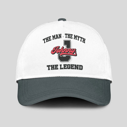 The Man The Myth The Legend Custom Initial Letter And Name Cap JOHNNY 13K1 C38PF