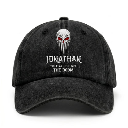Your Name The Fear The Fate The Doom Skull Washed Cap JONATHAN 13K1 C98PF