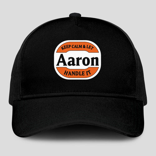 Keep Calm & Let Your Name Handle It Black Mesh Cap AARON 13K1 C199PF