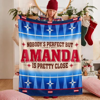 Nobody's Perfect But Your Name Is Close Native American Fleece Blanket AMANDA 13K1 BK57