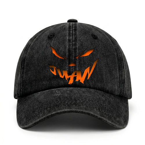 Stay Hungry Pumpkin Chasing Ghosts Funny Washed Cap JUAN 13K1 C101PF