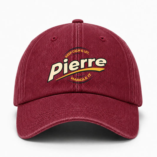 Keep Calm & Let Your Name Handle It Burgundy Washed Cap PIERRE 13K1 C105PF