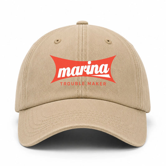 Trouble Maker Red Logo Washed Cap MARINA 13K1 C78PF