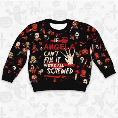 ANGELA Horror Halloween Pajamas Set Cozy Sweater & Pants Sleepwear 13K1-HL1