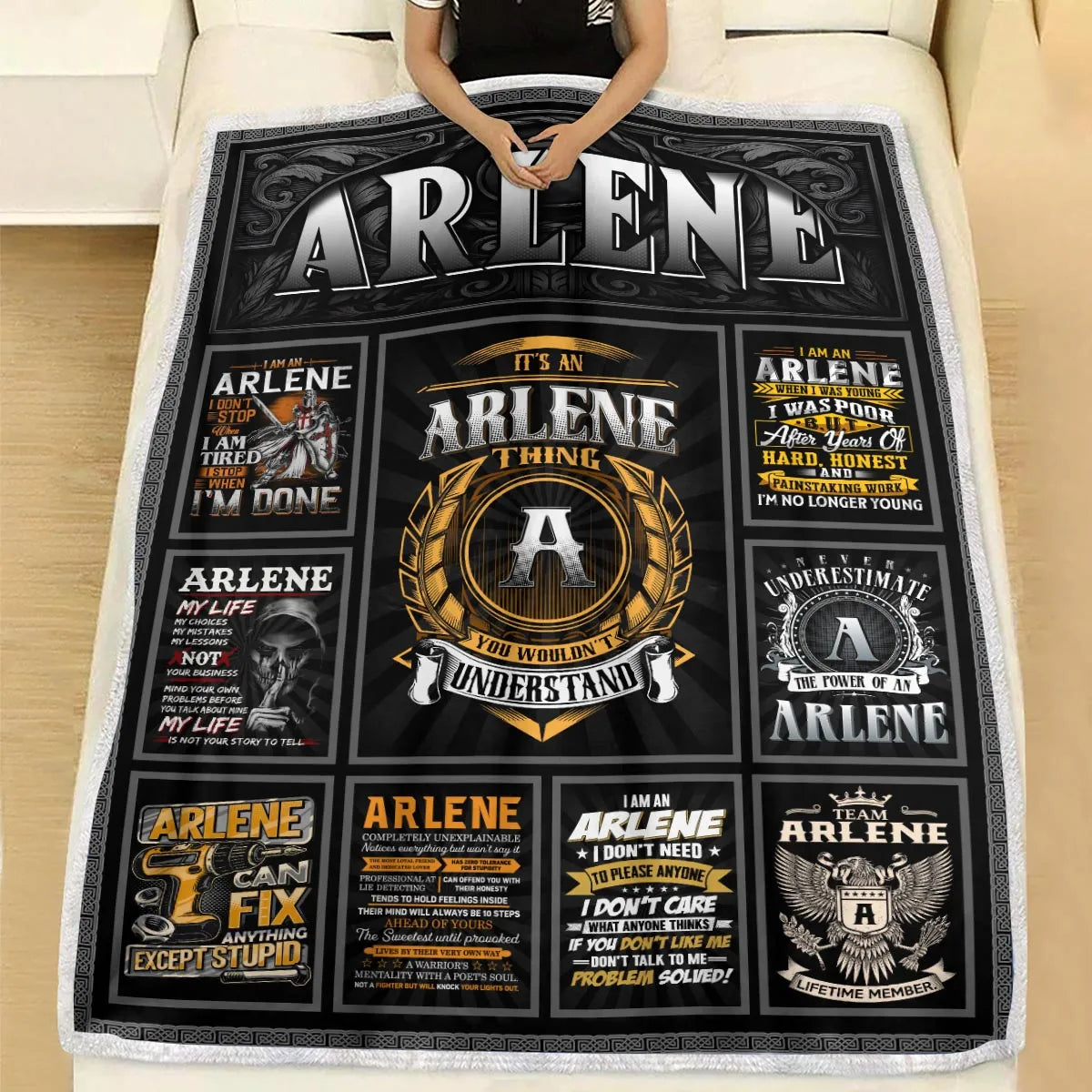 ARLENE Personalized Blanket | Custom Name Cozy Throw Gift 13K3-BK2