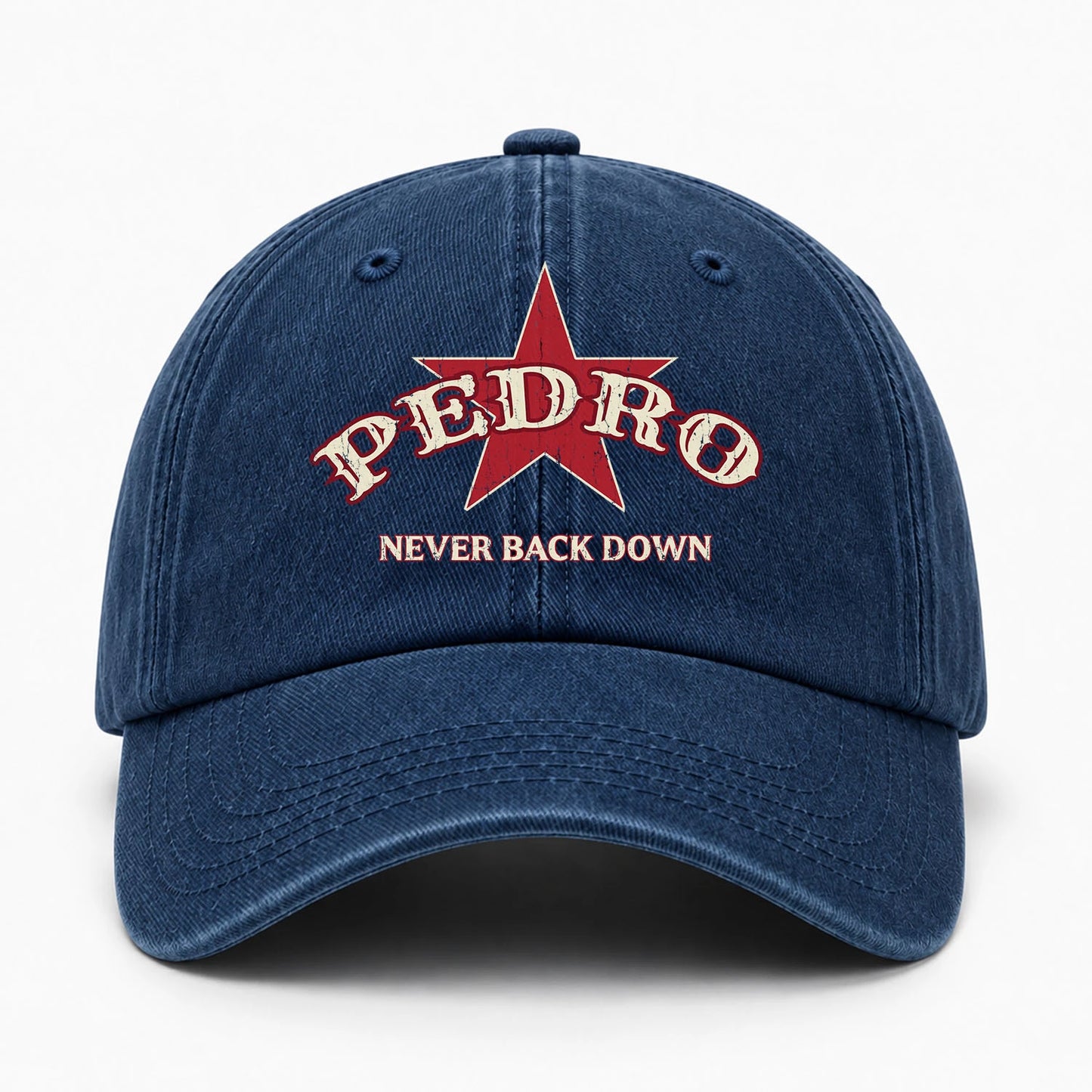 Never Back Down Western Blue Denim Cap PEDRO 13K1 C61PF