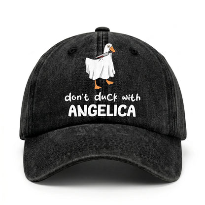 Don't Duck With Your Name Funny Washed Cap ANGELICA 13K1 C129PF