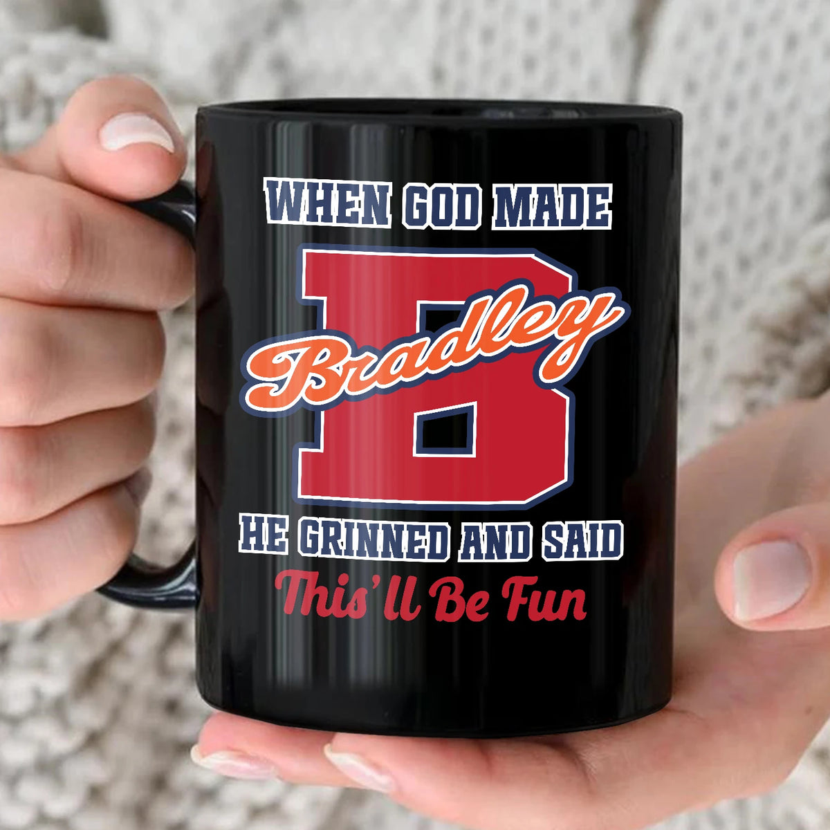 When God Made Your Name Personalized Baseball Mug BRADLEY 13K1 MG07