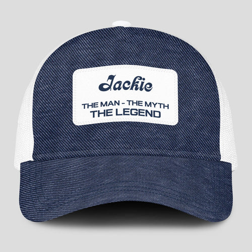 The Man The Myth The Legend Blue Denim Mesh Cap JACKIE 13K1 C194PF