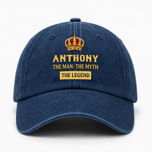 The Man The Myth The Legend King Crown Washed Cap ANTHONY 13K1 C146PF