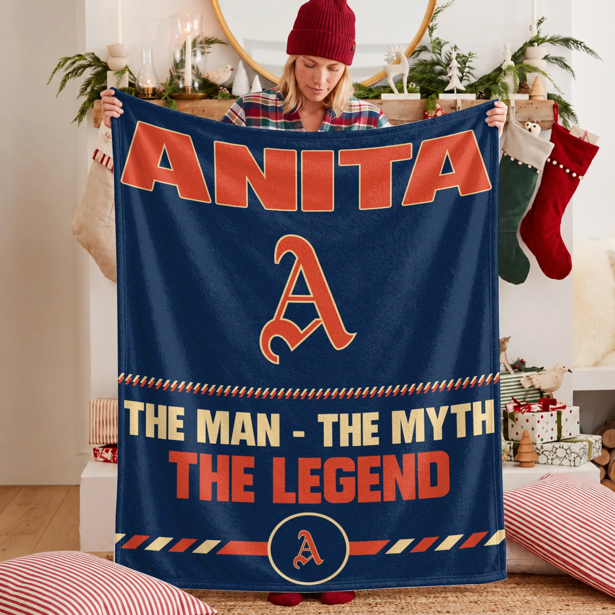 The Man The Myth The Legend Retro Fleece Blanket ANITA 13K1 BK53