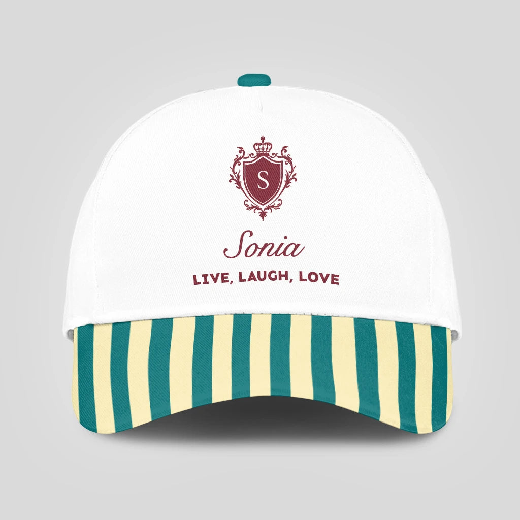 Live Laugh Love Green And Yellow Royal Cap SONIA 13K1 C122PF