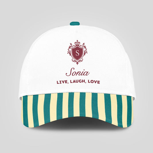 Live Laugh Love Green And Yellow Royal Cap SONIA 13K1 C122PF