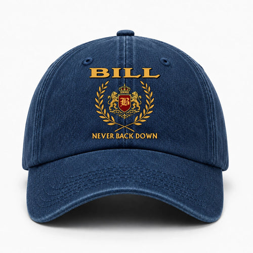 Never Back Down Royal Blue Denim Cap BILL 13K1 C60PF
