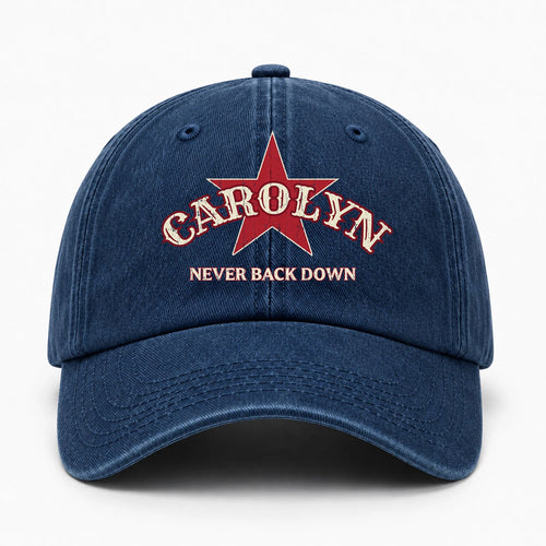 Never Back Down Western Blue Denim Cap CAROLYN 13K1 C61PF