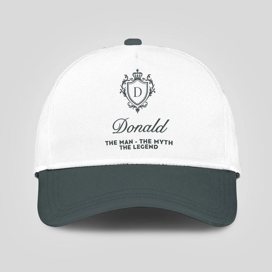 The Man The Myth The Legend Elegant Gray And White Cap DONALD 13K1 C170PF