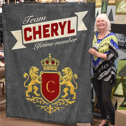 Team Your Name Lifetime Member Charcoal Blanket CHERYL 13K1 BK20