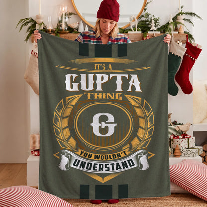 It's A Your Name Thing Olive Green Logo Fleece Blanket GUPTA 13K1 BK31
