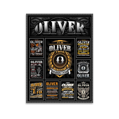 OLIVER Personalized Sponge Floor Mat – Custom Printed Home Decor 13K1-AR2