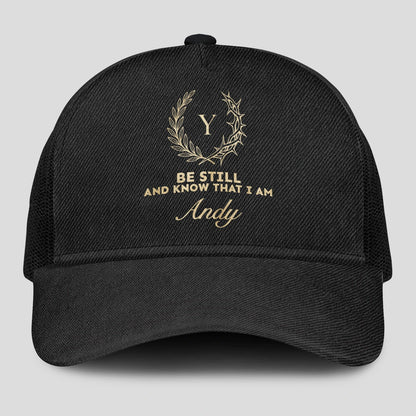 Be Still And Know That I Am Name Black Mesh Cap ANDY 13K1 C202PF