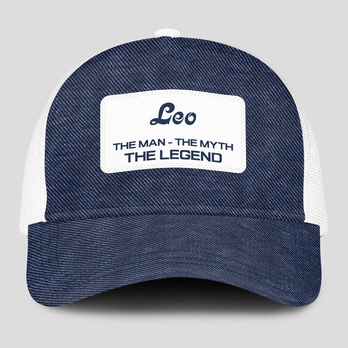 The Man The Myth The Legend Blue Denim Mesh Cap LEO 13K1 C194PF
