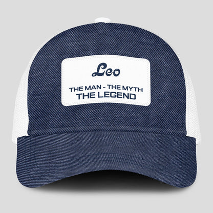 The Man The Myth The Legend Blue Denim Mesh Cap LEO 13K1 C194PF