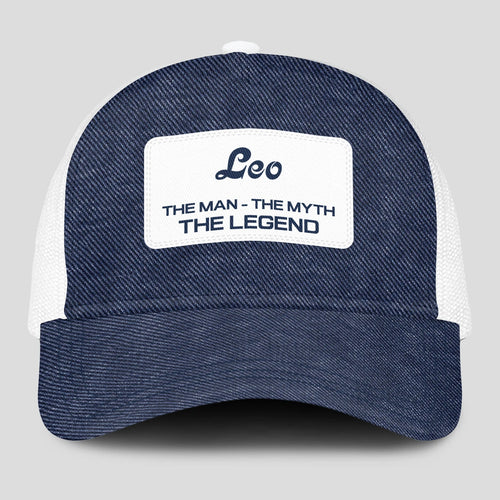 The Man The Myth The Legend Blue Denim Mesh Cap LEO 13K1 C194PF