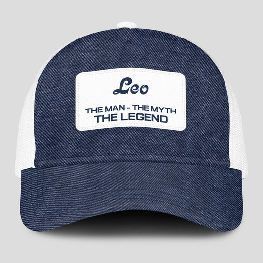 The Man The Myth The Legend Blue Denim Mesh Cap LEO 13K1 C194PF